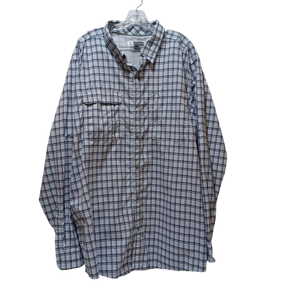 ExOfficio Insect Shield Shirt Mens 3XL Vented Plaid Hiking Travel Camping Safari